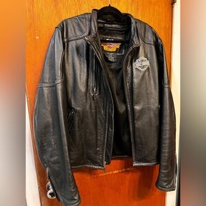 Harley-Davidson Classic Black Leather Bomber Jacket